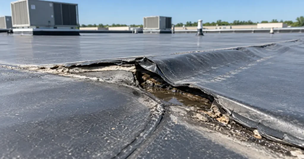 commercial-roof-seam-failure.